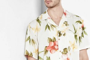 Paradise Found Cream Hibiscus Summer Print Hawaiian Shirt