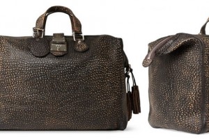 Gucci Burnished Crocodile-Embossed Leather Holdall