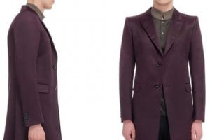 Alexander McQueen Aubergine Satin Long Jacket