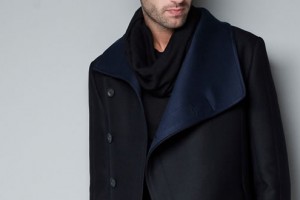 Zara Coat With Faux Leather Collar