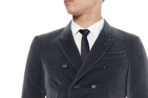 Burberry Prorsum Double-Breasted Velvet Blazer